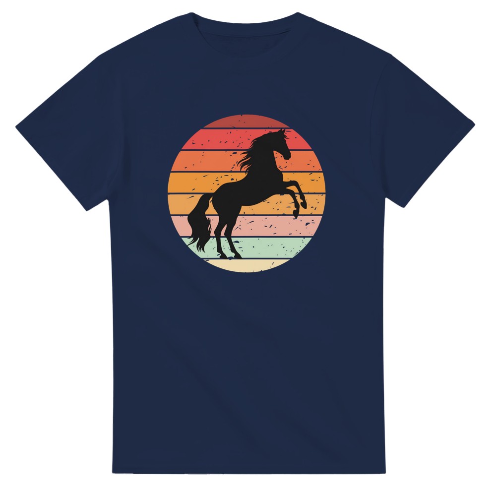 Retro Solnedgang Hest T-skjorte – produktbilde 3 av 5