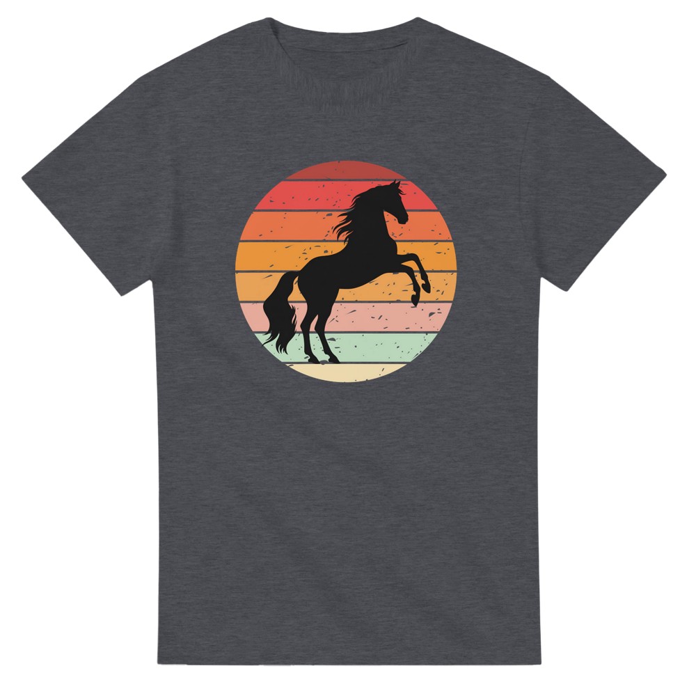 Retro Solnedgang Hest T-skjorte – produktbilde 4 av 5