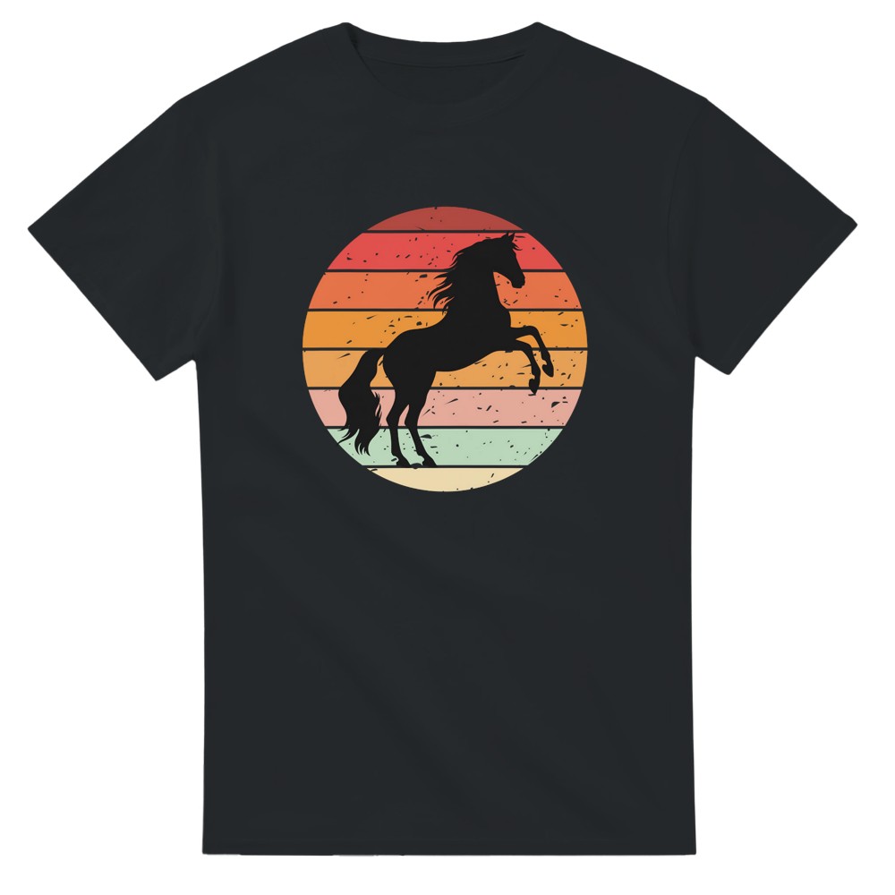 Retro Solnedgang Hest T-skjorte – produktbilde 5 av 5