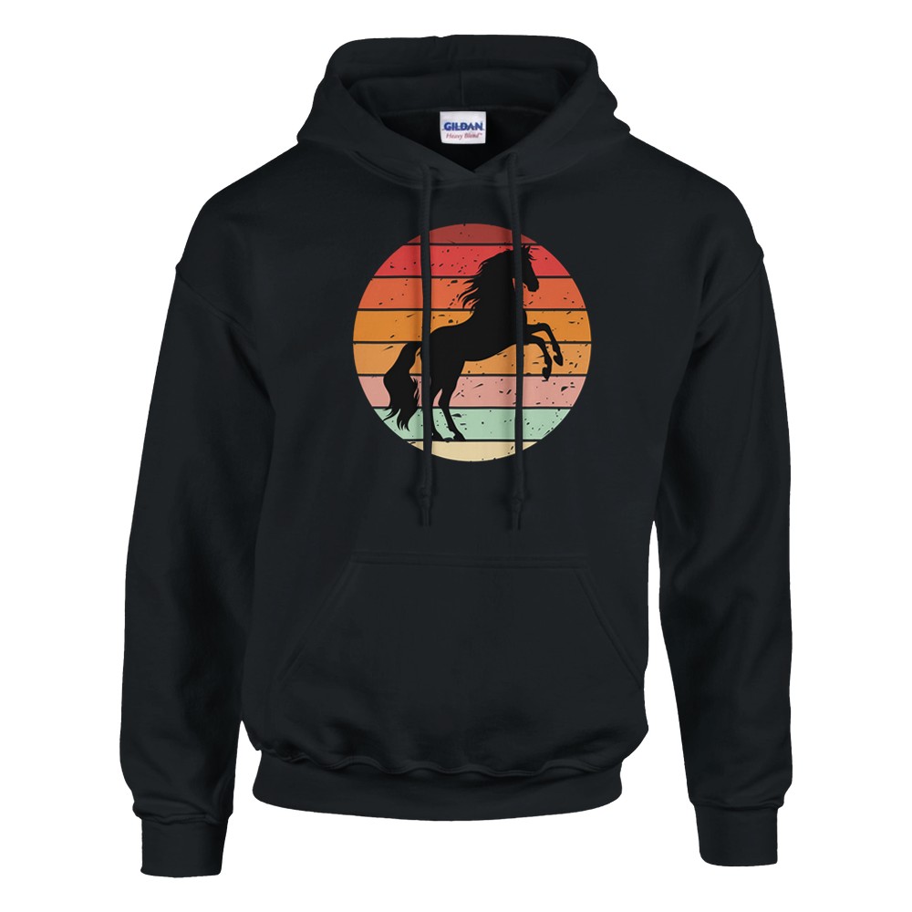 Retro Solnedgang Hest Hettegenser – produktbilde 2 av 6
